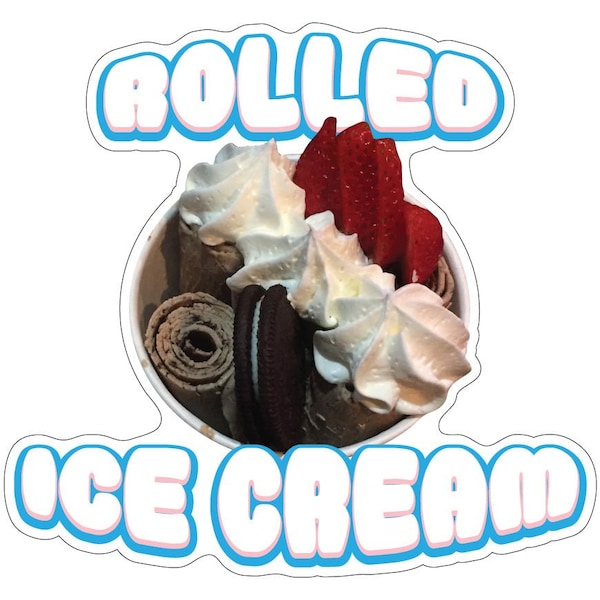 Rolled Ice Cream Decal Concession Stand Food Truck Sticker, D-DC-24 Rolled Ice Cream19